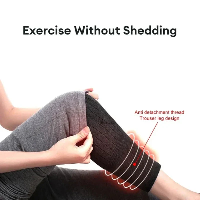 2 PCS Non-Slip Kashmiri Wool Knee Pads Leg Warmer with Strap Adjustable for Men & Women